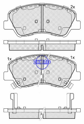 HYUNDAI ACCENT, HYUNDAI SOLARIS, KIA RIO 브레이크 패드 FMSI: D1593-8806, OEM: 58101-1WA00 FDB4623 GDB3548, WVA: 25348, F1593